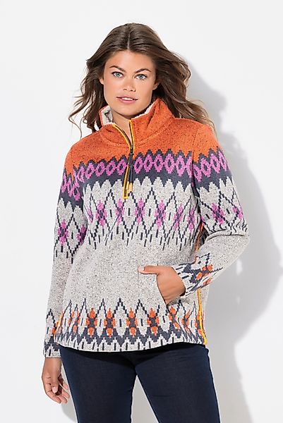 Laurasøn Sweatshirt Norweger-Sweatpullover Troyerkragen Langarm günstig online kaufen