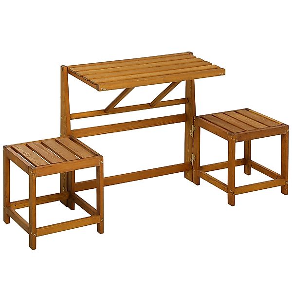 Outsunny Gartenbank 2-in-1-Set, Tisch mit 2 günstig online kaufen