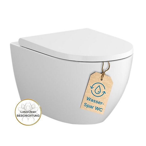 HGMBAD Tiefspül-WC Bartolo Wand-WC spülrandlos WC günstig online kaufen