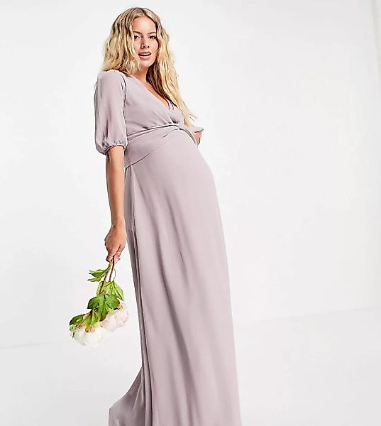 TFNC Maternity – Bridesmaid – Maxikleid mit Wickeldesign auf der Vorderseit günstig online kaufen
