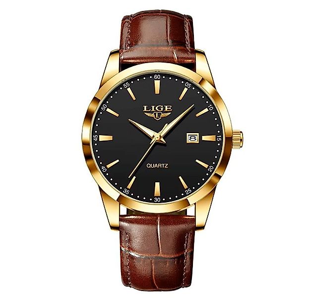 Tidy Quarzuhr Lige 89143 Herrenuhr Quarz Zifferblatt Schwarz Lederarmband 8 günstig online kaufen