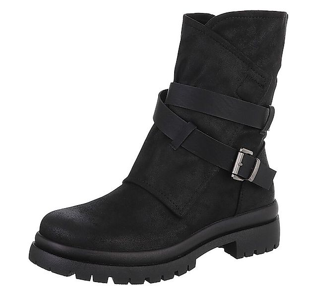 Ital-Design Modische Boots mit Riemen und profiliertem Absatz Westernstiefe günstig online kaufen