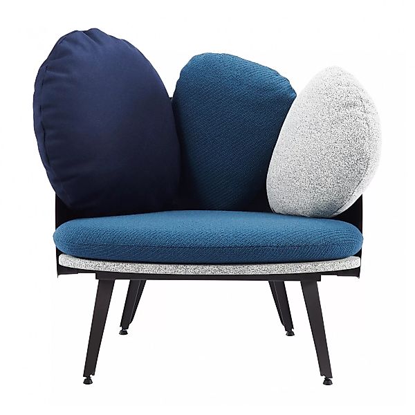 Petite Friture - Nubilo Sessel 77x70x65cm - blau/grau/mit 3 Kissen/Gestell günstig online kaufen