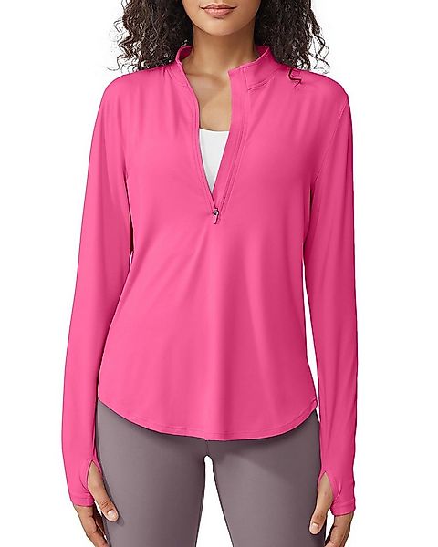 G4Free Trainingsshirt Damen Langarmshirts Sonnenschutz mit halber Reißversc günstig online kaufen