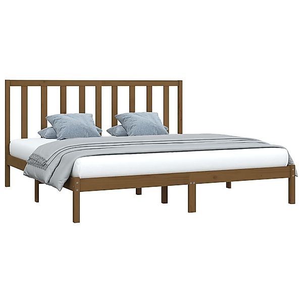 vidaXL Bett Massivholzbett Honigbraun Kiefer 200x200 günstig online kaufen