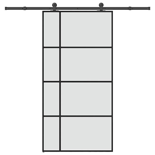 vidaXL Schiebetür mit Beschlag 102,5x205 cm ESG-Glas & Aluminium 3332928 günstig online kaufen