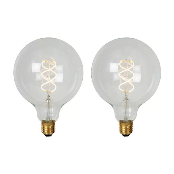 LED Leuchtmittel E27 - Globe G125 in Transparent 5W 460lm 2700K 2er-Pack günstig online kaufen
