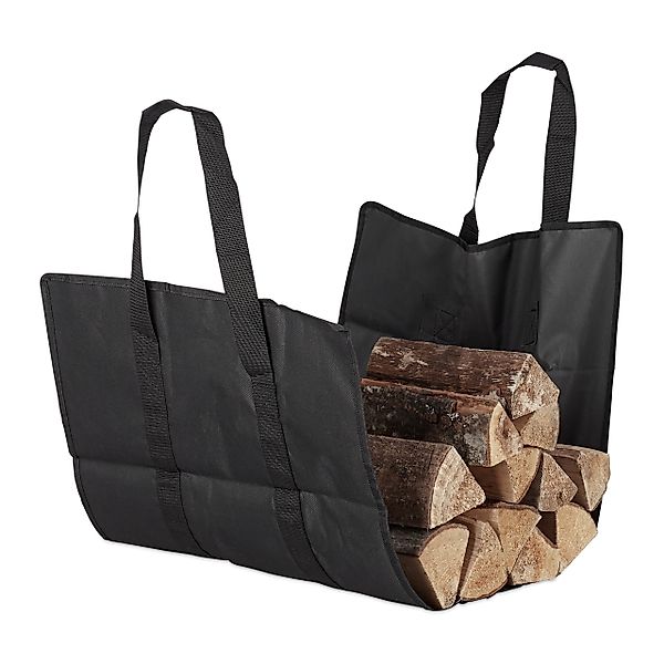 relaxdays Holztragetasche Kaminholztasche offen günstig online kaufen