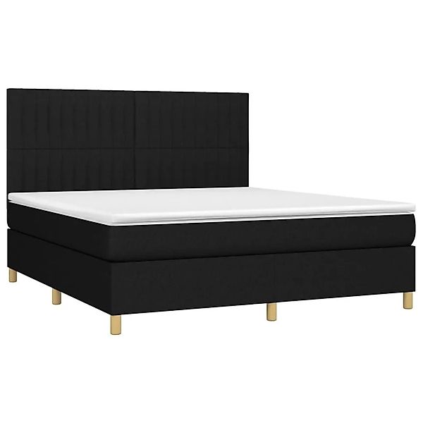 vidaXL Boxspringbett mit Matratze & LED Schwarz 180x200 cm Stoff 3135615 günstig online kaufen
