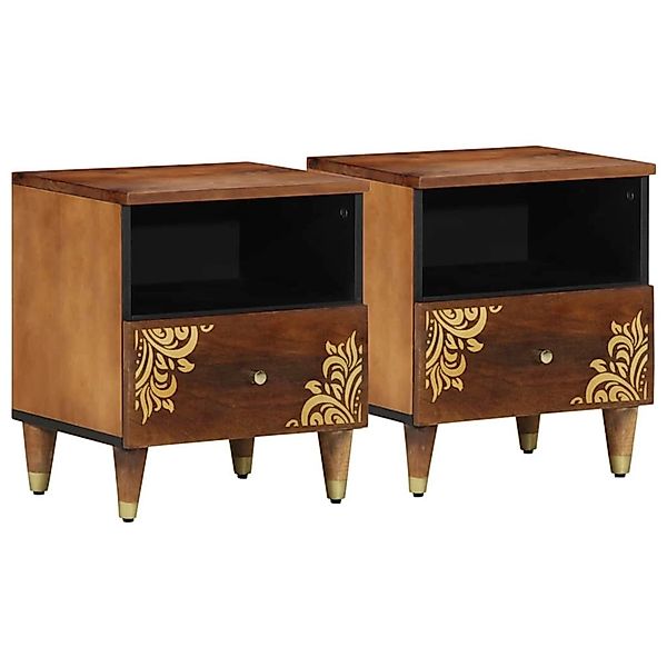 vidaXL Nachttisch 2 Stk Honigbraun 40 x 33 x 46 cm Massives Mangoholz 40187 günstig online kaufen