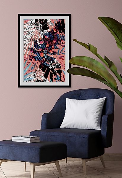 queence Bild "Liv", Blumen-Abstrakt-Kunst-Modern-Gemälde-Blätter, HD Premiu günstig online kaufen