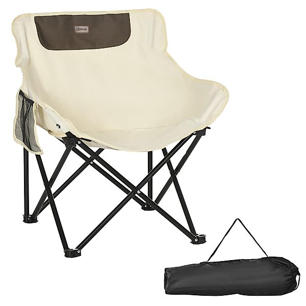 Outsunny Campingstuhl mit Seitentasche, Stahlbeine (Klappsessel günstig online kaufen
