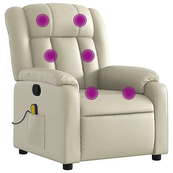 vidaXL Sessel Massagesessel Creme Kunstleder (1-St) günstig online kaufen