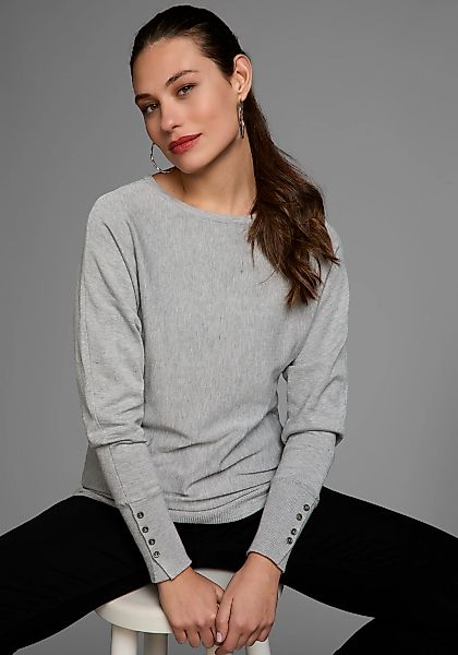 Laura Scott Fledermauspullover, mit Zierknopfleiste günstig online kaufen