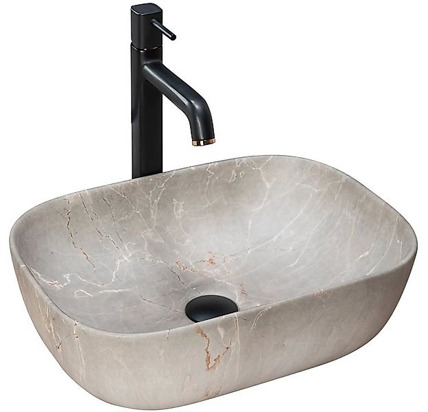 wohnwerk.idee Aufsatzwaschbecken Waschbecken Naturstein Beton Stein Optik L günstig online kaufen