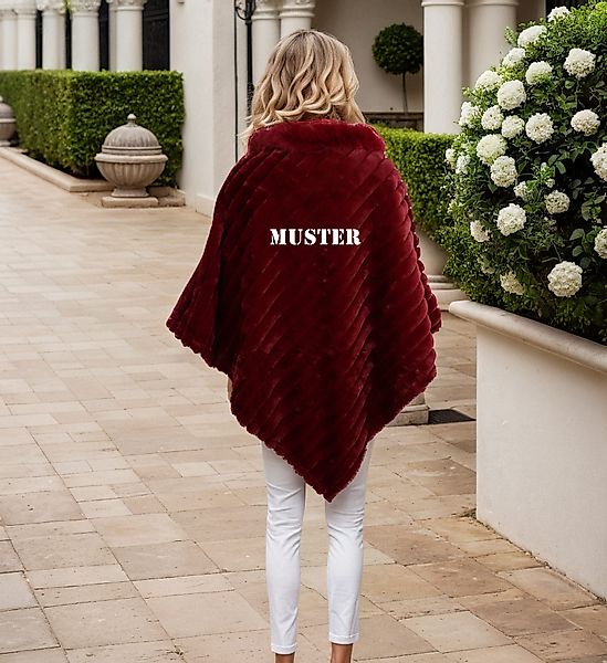 MIRROSI Poncho Damen Kunstfell Poncho Überwurf günstig online kaufen