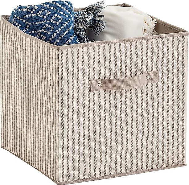 Zeller Present Aufbewahrungsbox "Stripes", faltbar, Vlies, beige günstig online kaufen