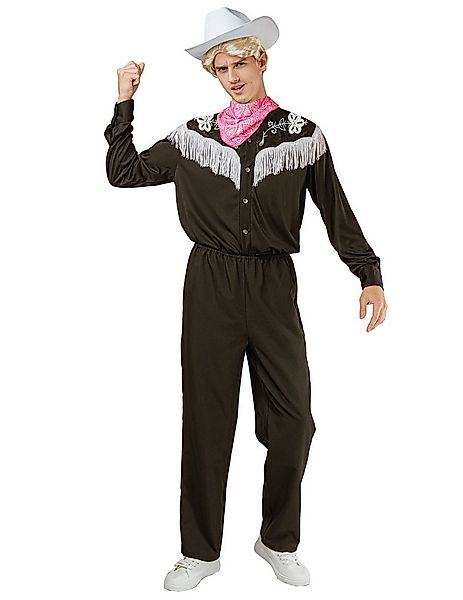 JADEO Kostüm Cowboy Kostüm für Herren Schwarz mit weißem Hut günstig online kaufen