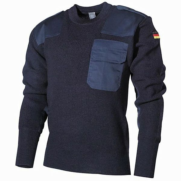 MFH Rundhalspullover Bundeswehr Pullover, mit Brusttasche, blau 54 günstig online kaufen