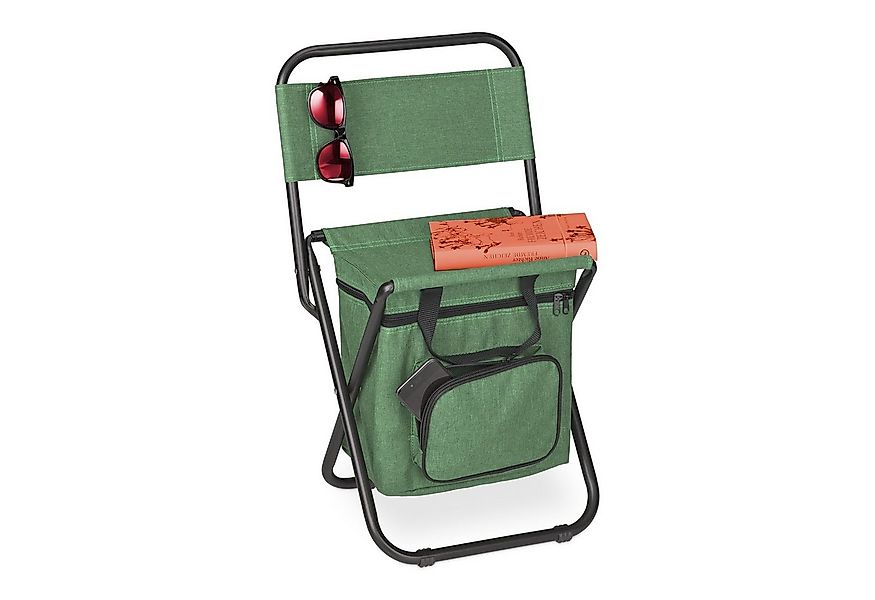 relaxdays Campinghocker Grüner Campinghocker mit Lehne günstig online kaufen