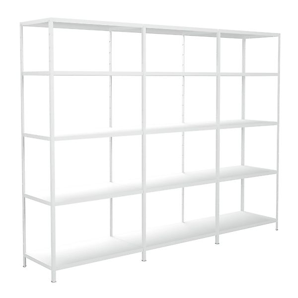 Schulte Steck-Grund- und 2 x Anbauregale 200 cm x 340 cm x 50 cm Weiß günstig online kaufen