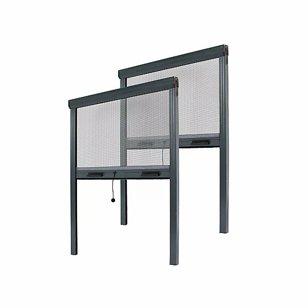 Avosdim Insektenschutzrollo 2er Set Aluminium 150cm x 160cm Anthrazitgrau günstig online kaufen