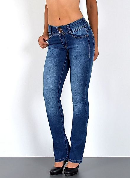 ESRA Bootcut-Jeans Damen Schlaghose Bootcut Jeans Damen Stretch Hose bis Üb günstig online kaufen