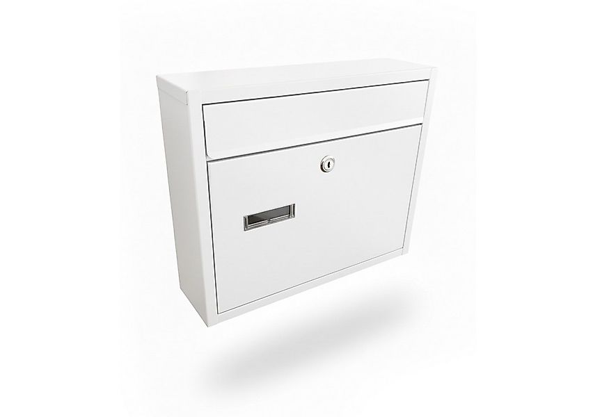 relaxdays Wandbriefkasten Briefkasten Querformat, weiß günstig online kaufen