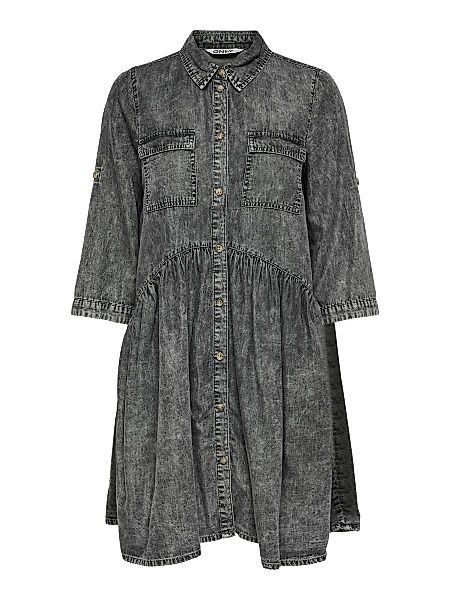 ONLY Langärmeliges Jeanskleid Damen Grau günstig online kaufen
