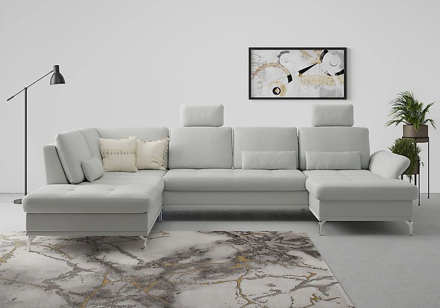 Home affaire Wohnlandschaft "Palm Beach U-Form" Federkern, mit Sitztiefenve günstig online kaufen