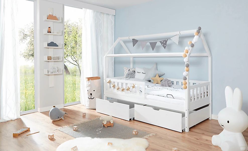 Ticaa Hausbett "Traumhaus", Hausbett, inkl. Schubkasten, Rollrost und Matra günstig online kaufen