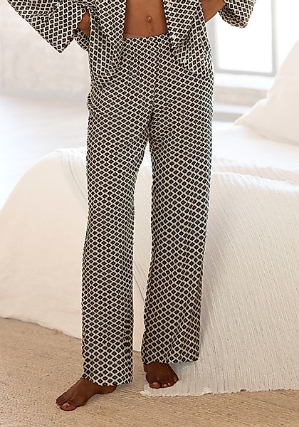 LASCANA Pyjamahose, Mit edlem Allover-Muster günstig online kaufen