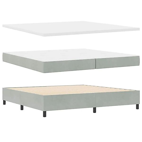 vidaXL Boxspringbett mit Matratze Hellgrau 200 x 200 cm Samt 3344600 günstig online kaufen