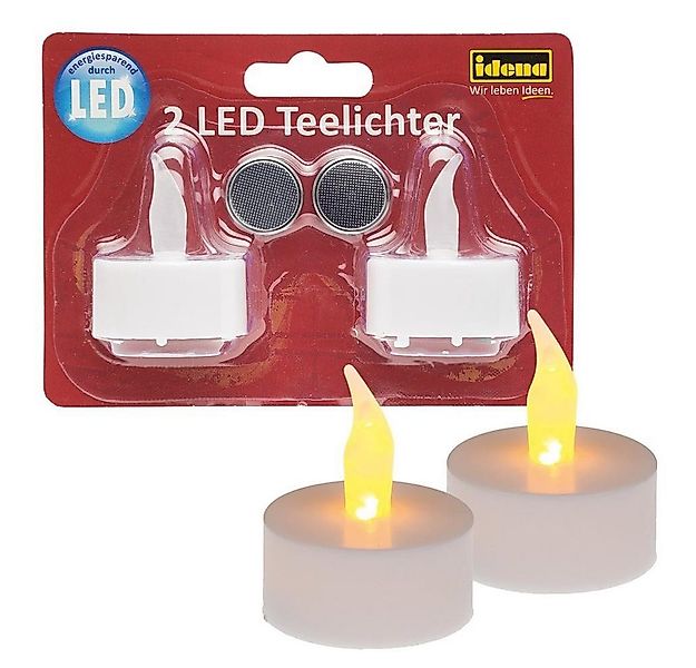 Idena LED-Kerze 2 LED Teelichter batteriebetrieben mit flackerndem Licht, S günstig online kaufen