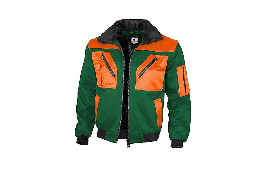 Qualitex Workwear Pilotenjacke Pilotenjacke zweifarbig grün/orange, Gr. XL günstig online kaufen