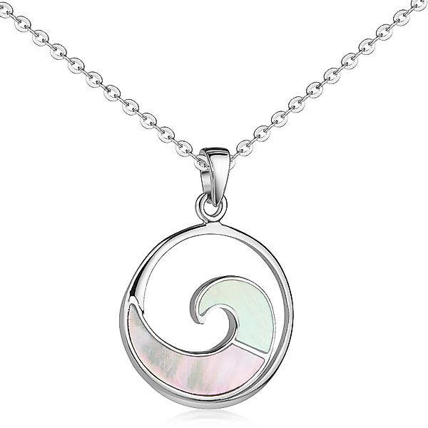 Materia Kettenanhänger Damen Silber Welle Perlmutt günstig online kaufen