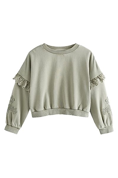 Next Sweater Kastiges Langarm-Sweathirt mit Stickerei günstig online kaufen