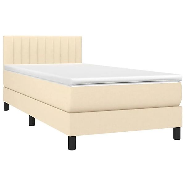 vidaXL Boxspringbett mit Matratze & LED Creme 80x200 cm Stoff 3133274 günstig online kaufen