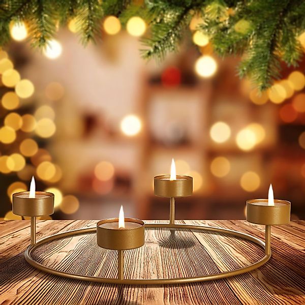BRUBAKER Adventskranz Kerzenhalter für 4 Teelichter günstig online kaufen