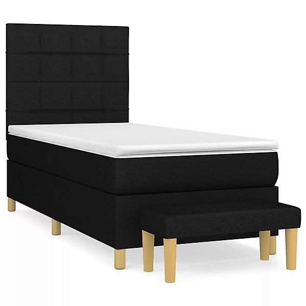 vidaXL Boxspringbett mit Matratze Schwarz 90x190 cm Stoff1378526 günstig online kaufen