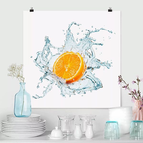 Poster - Quadrat Frische Orange günstig online kaufen