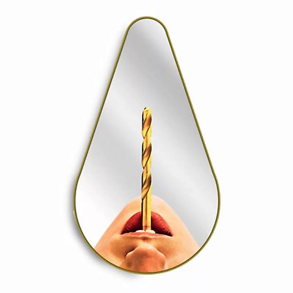 Wandspiegel Toiletpaper Pear holz bunt gold / Drill - 45 x H 80,5 cm - Sele günstig online kaufen