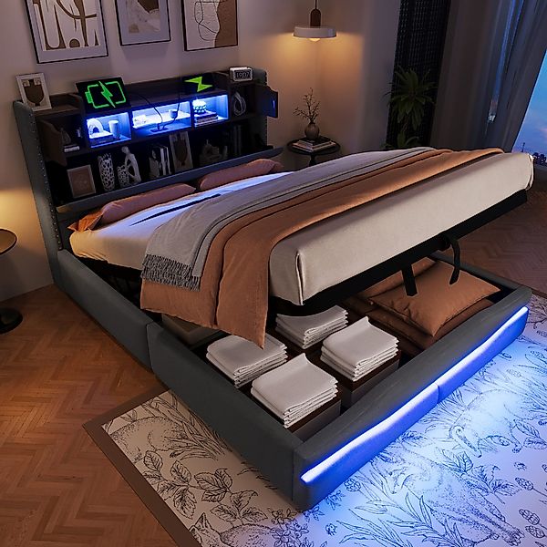 STILVORA Polsterbett 140x200 mit matratze&bettkasten,Bettgestell mit günstig online kaufen