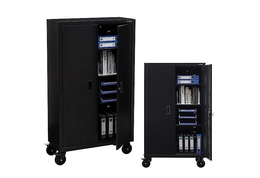 Arebos Aktenschrank Büroschrank Materialschrank Stahlschrank Rollen 140x90x günstig online kaufen