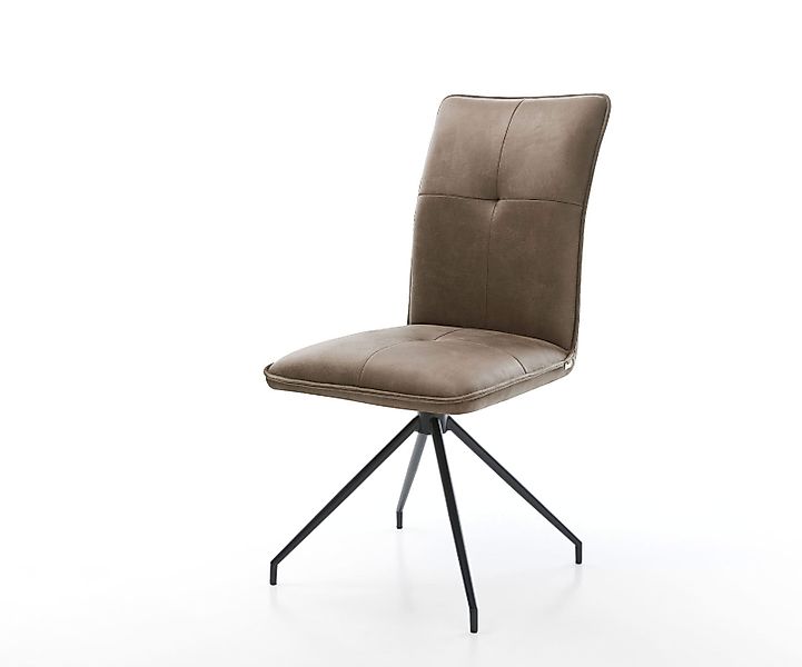 Esszimmerstuhl Maddy-Flex Mikrofaser Taupe Vintage Kreuzgestell konisch Sch günstig online kaufen