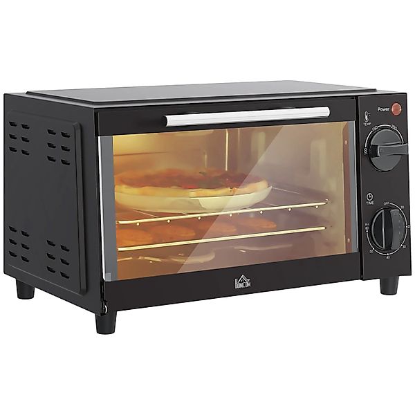 HOMCOM Minibackofen Metall Edelstahl Schwarz 35L x 24,6B x 20H cm günstig online kaufen