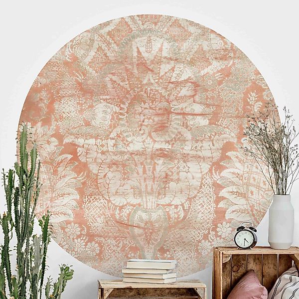 Runde Mustertapete selbstklebend Ornamentgewebe I günstig online kaufen