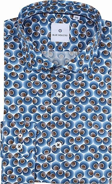 Blue Industry Hemd Druck Kobaltblau  - Größe 42 günstig online kaufen
