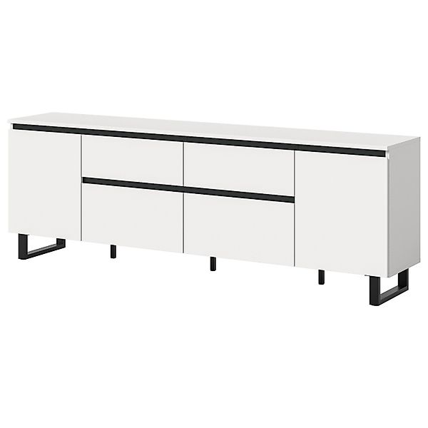 Inn.Furn TV-Lowboard in Weiß und Schwarz 188 cm Gelia günstig online kaufen