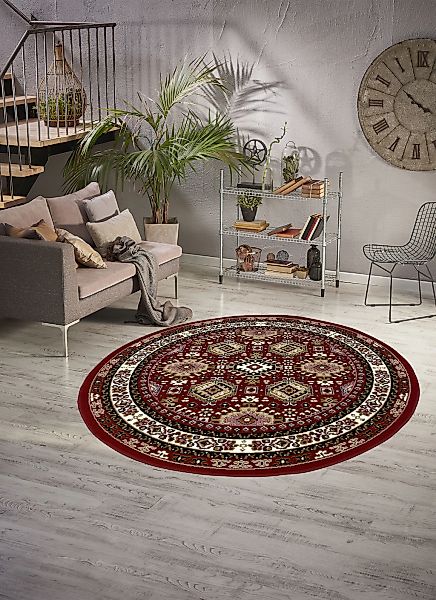 OTTO home Teppich "Diantha" rund 7 mm Höhe Orient-Optik, Teppich mit Bordür günstig online kaufen